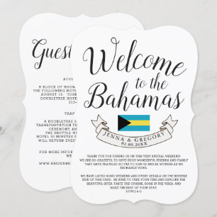 Convites Bem-vindo às Bahamas   Casamento Personalizado