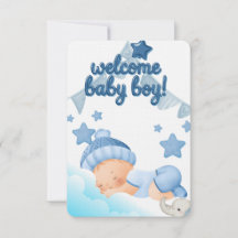 Bem-vindo Bebê Menino Urso de Pelúcia Azul Present