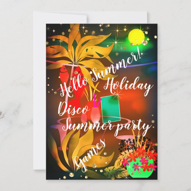 Convites Bem-vindo ! Festa na praia (Frente)