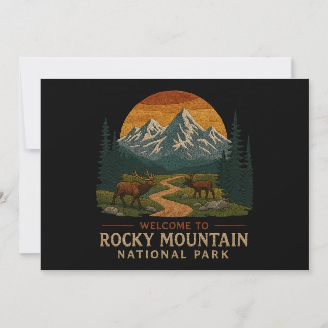 Convites Bem-vindos à Embroiderme Rocky Mountain Nacional E (Frente)