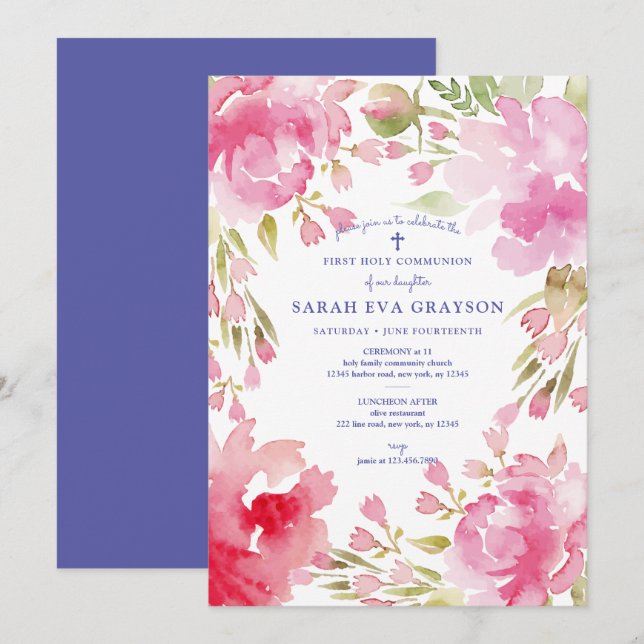 Convites Bênção da Folhagem Primeira Comunhão (Frente/Verso)