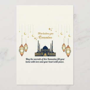 Convites Bênçãos do Ramadão da Lua Crescente Minimalista
