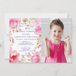 Convites Bendito Foliage Primeira Foto de Comunhão Sagrada