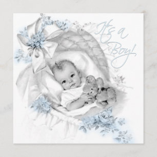 Convites Bercinho Sweet Baby Blue Baby Shower