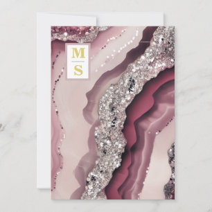 Convites *~ Bergundy Maroon QR AR66 Agate RSVP Casamento