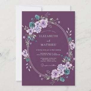 Convites Berinjela Cativante Casamento de Inverno