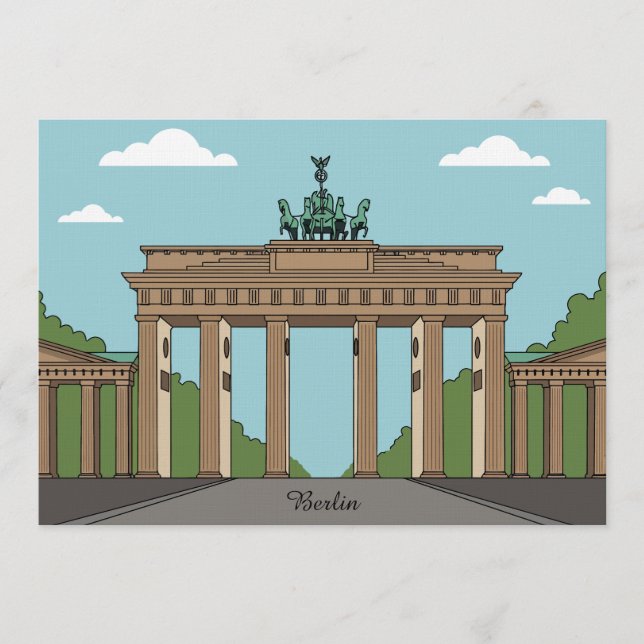 Convites Berlin Brandenburg Gate – Classic City Landmark (Frente)