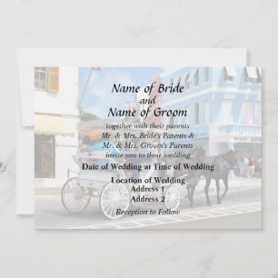 Convites Bermudas - Carruagem nos favores do Casamento de H