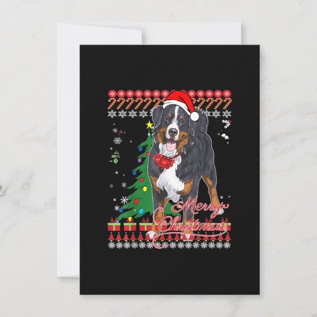 Convites Bernese Mountain Dog Camisa de Natal Feia (Frente)