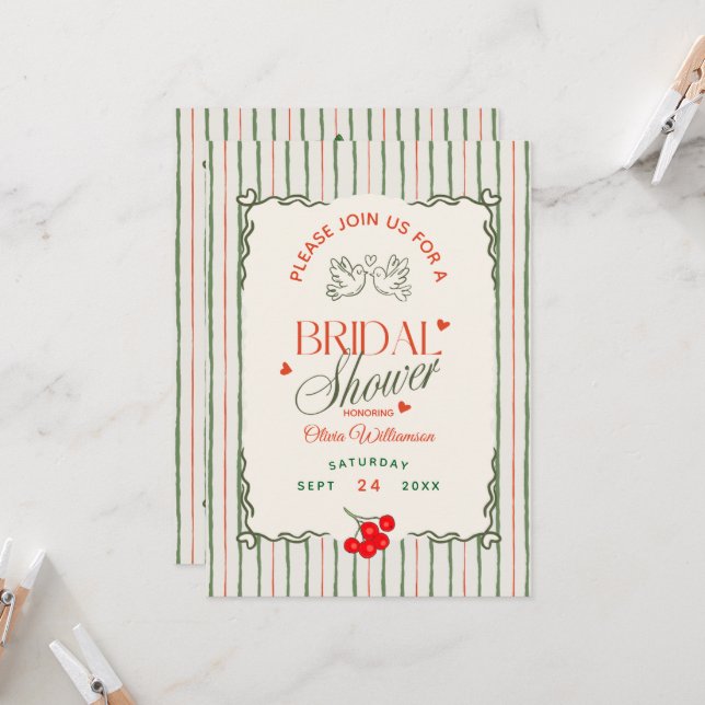 Convites Berries Chá de panela Selvagens Berries Berry Swee (Frente/Verso In Situ)