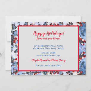 Convites Berries de maçã vermelha em neve - Nova placa domé