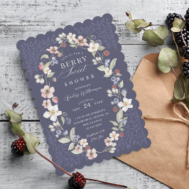 Convites Berries e Flores Selvagens Chás de fraldas Berry S