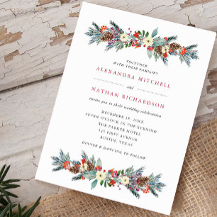 Convites Berries e Pine de Natal  Casamento de férias