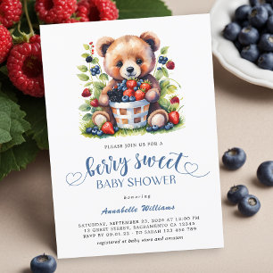 Convites Berries Selvagens e Urso de Teddy, Chá de fraldas 