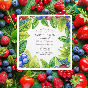Convites Berries Strawberry Berry Sweet Chá de fraldas