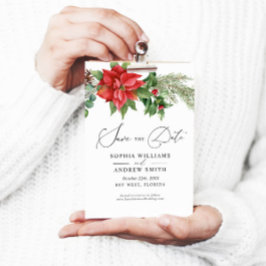 Convites Berries vermelhos de aquarela natalina Salvem a da