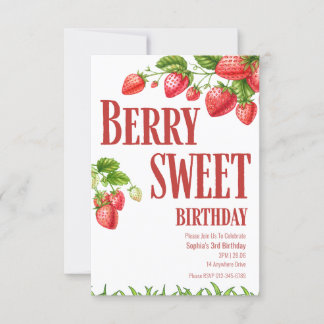 Convites Berry Birthday Strawberry