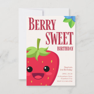Convites Berry Birthday Strawberry