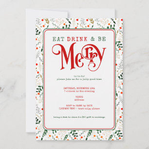 Convites Berry Branch Coma, Beba Feliz Natal Potluck