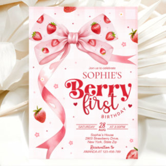 Convites Berry first birthday invitation, 1st birthday