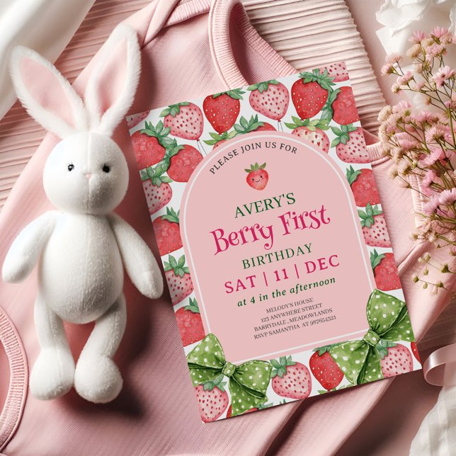 Convites Berry First Birthday Party 1st Birthday  (Criador carregado)