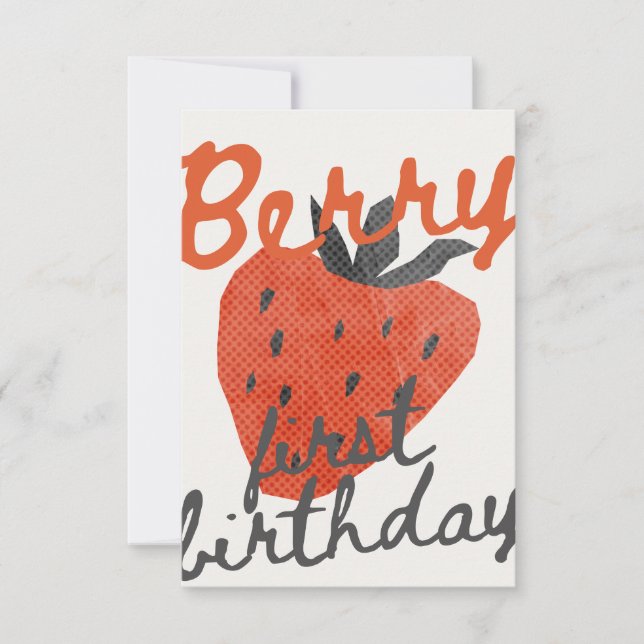 Convites Berry First Birthday Party Invitation (Frente)