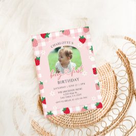 Convites Berry First Birthday Photo Invitation