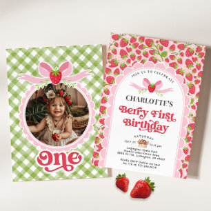 Convites Berry First Birthday primeiro aniversario