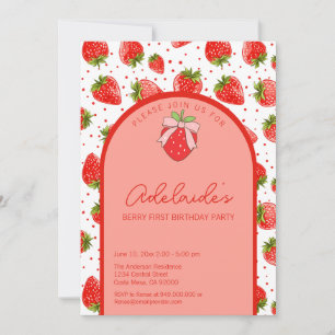 Convites Berry First Birthday primeiro aniversario Strawber