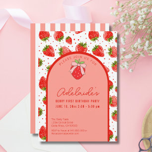 Convites Berry First Birthday primeiro aniversario Strawber