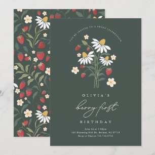 Convites Berry First Birthday Strawberry