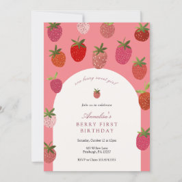 Convites Berry First Birthday Strawberry Birthday