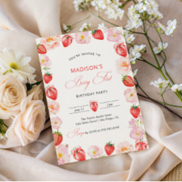 Convites Berry First Birthday Strawberry Bow 1st Birthday