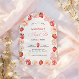 Convites Berry First Birthday Strawberry Bow 1st Birthday