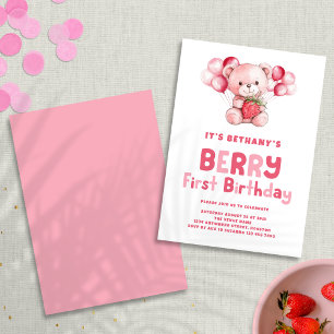 Convites Berry First Birthday Strawberry primeiro aniversar