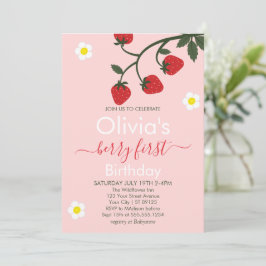 Convites Berry First Birthday Strawberry primeiro aniversar