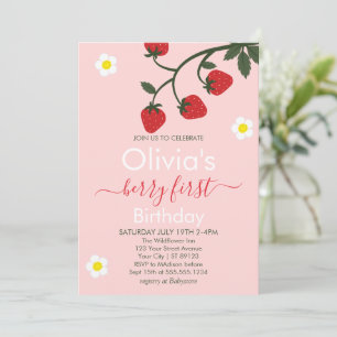 Convites Berry First Birthday Strawberry primeiro aniversar