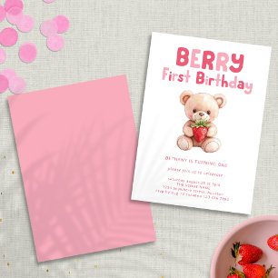 Convites Berry First Birthday Teddy Bear primeiro aniversar