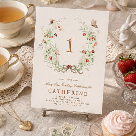 Convites Berry First Birthday Wreath Garden Party