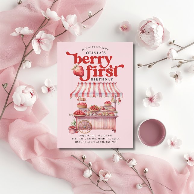 Convites Berry First Girl do Partido do primeiro aniversari (Criador carregado)