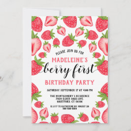 Convites Berry First Party - primeiro aniversario de Morang