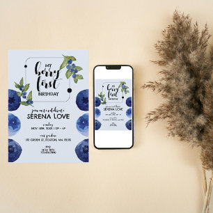 Convites Berry First PRIMEIRO ANIVERSARIO Aromas Azul