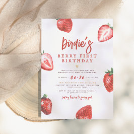 Convites Berry First | primeiro aniversario de morango