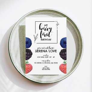 Convites Berry First PRIMEIRO ANIVERSARIO Mistura de be