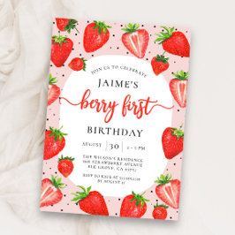 Convites Berry First Strawberry | primeiro aniversario de V