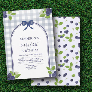 Convites Berry Primeiro 1º Aniversário Blueberry Crianças X