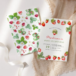 Convites Berry primeiro aniversario Strawberry