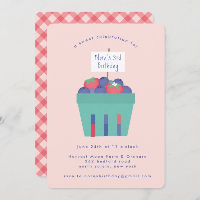 Convites Berry Sweet (Frente/Verso)