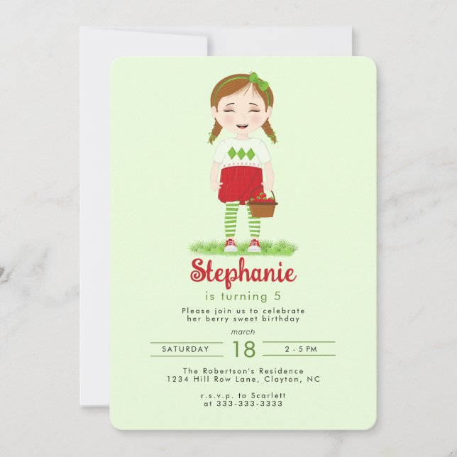 Convites Berry Sweet Birthday (Frente)