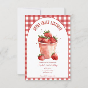 Convites Berry Sweet Birthday Strawberry Party